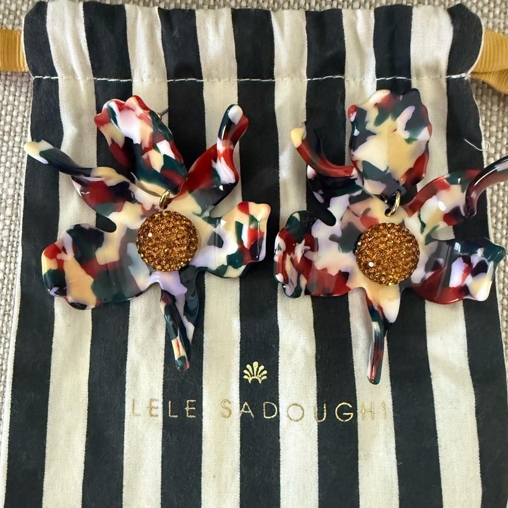 Lele Sadoughi Harvest Crystal Lily Earrings